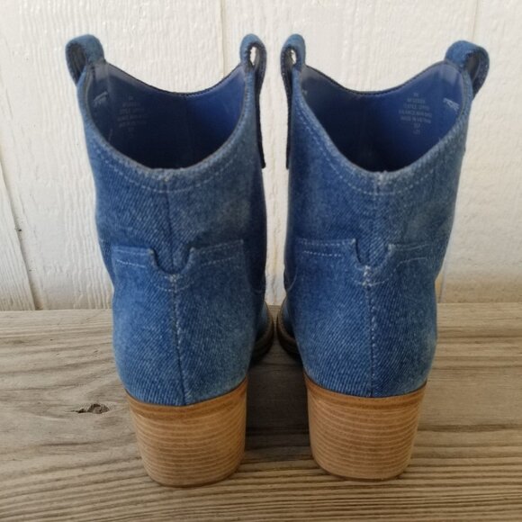 Marc Fisher Gidden Womens Blue Demin Western Bootie Boots 6 M - Picture 13 of 13